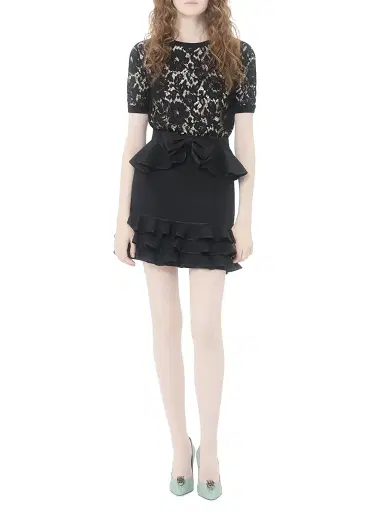 Valentino Garavani Women's Crepe Couture Short Skirt - Black | Thumbnail 5