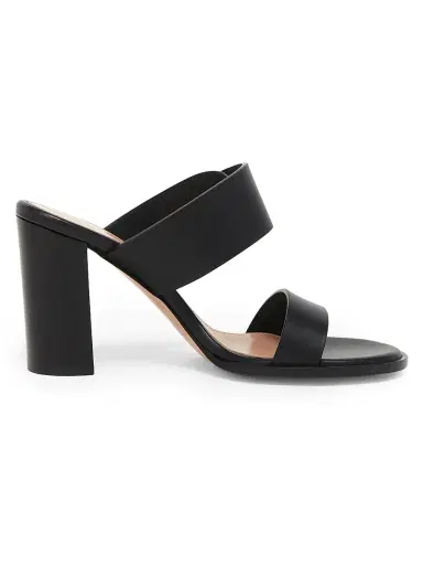 Gianvito Rossi Women's Leather 85MM Block-Heel Sandals - Black - Size 12 | Thumbnail 2
