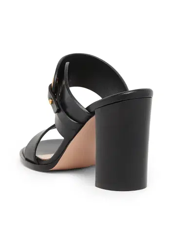 Gianvito Rossi Women's Leather 85MM Block-Heel Sandals - Black - Size 12 | Thumbnail 3