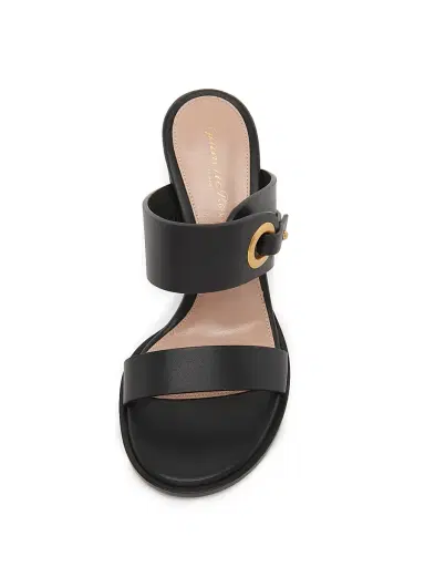 Gianvito Rossi Women's Leather 85MM Block-Heel Sandals - Black - Size 12 | Thumbnail 4