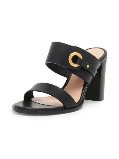 Gianvito Rossi Women's Leather 85MM Block-Heel Sandals - Black - Size 12 | Thumbnail 1