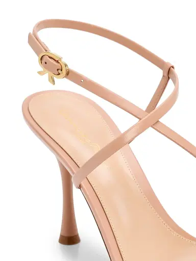 Gianvito Rossi Women's Glove 85MM Leather Slingback Sandals - Peach - Size 11.5 | Thumbnail 6