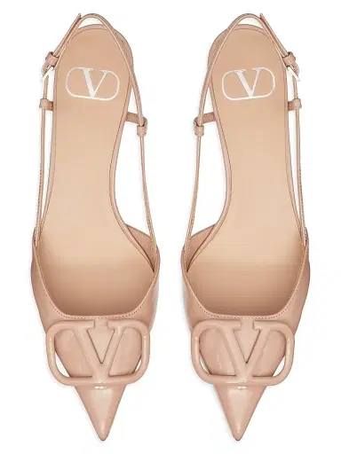 Valentino Garavani Women's VLogo Signature 40MM Patent Leather Slingback Pumps | Thumbnail 4