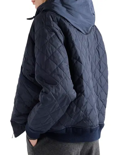 Prada Women's Re-Nylon Blouson Jacket with Hood - Blue | Thumbnail 5