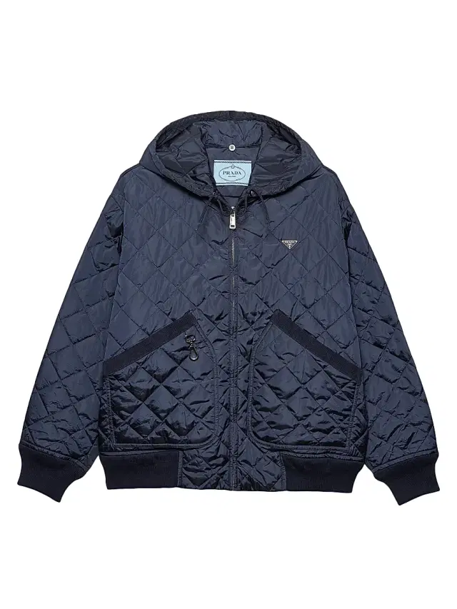 Women's Re-Nylon Blouson Jacket with Hood - Blue