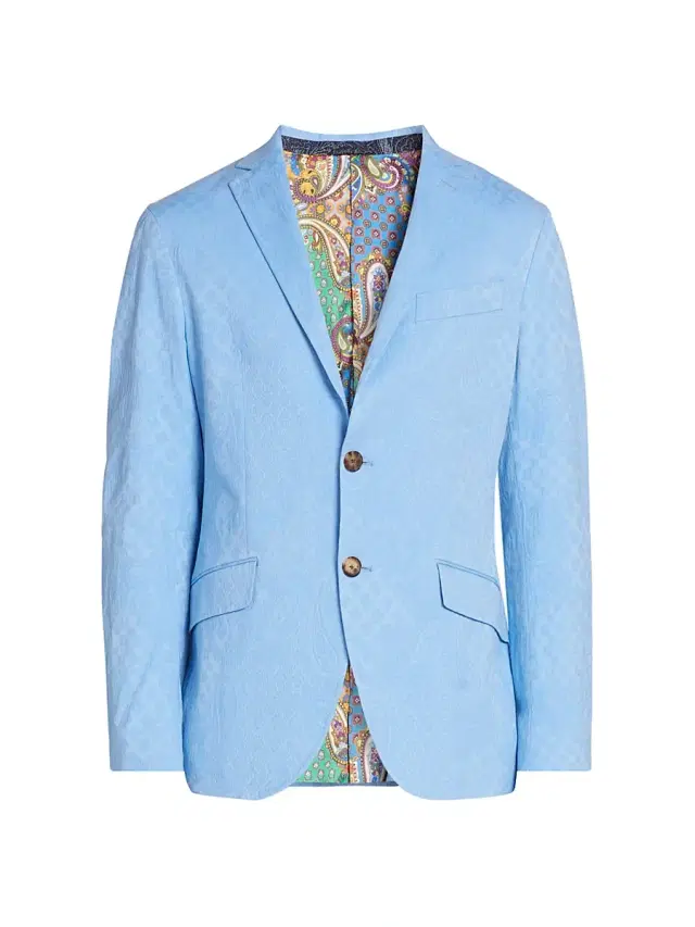 Men's Roma Paisley Jacquard Sport Jacket - Azzurro