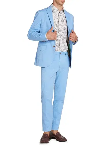 Etro Men's Roma Paisley Jacquard Trousers - Azzurro - Size 44 | Thumbnail 2 Etro Men's Roma Paisley Jacquard Trousers - Azzurro - Size 44 | Thumbnail 2