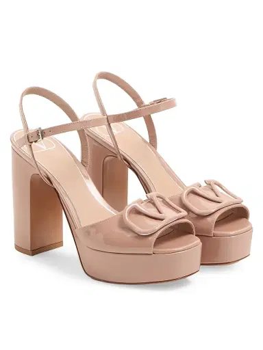 Valentino Garavani Women's Vlogo 115MM Signature Platform Sandals in Patent Leather - Rose Cannelle - Size 12 | Thumbnail 2