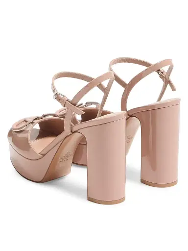 Valentino Garavani Women's Vlogo 115MM Signature Platform Sandals in Patent Leather - Rose Cannelle - Size 12 | Thumbnail 3