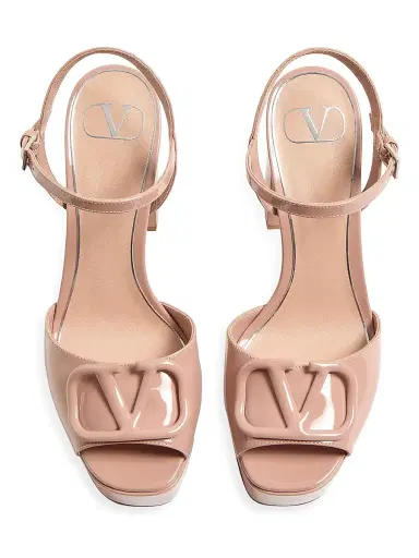 Valentino Garavani Women's Vlogo 115MM Signature Platform Sandals in Patent Leather - Rose Cannelle - Size 12 | Thumbnail 4