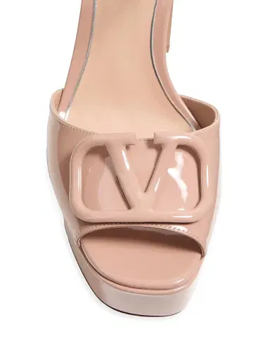 Valentino Garavani Women's Vlogo 115MM Signature Platform Sandals in Patent Leather - Rose Cannelle - Size 12 | Thumbnail 5