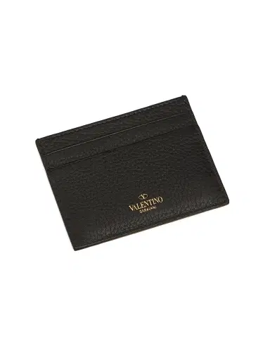 Valentino Garavani Women's Rockstud Grainy Calfskin Cardholder - Black | Thumbnail 3
