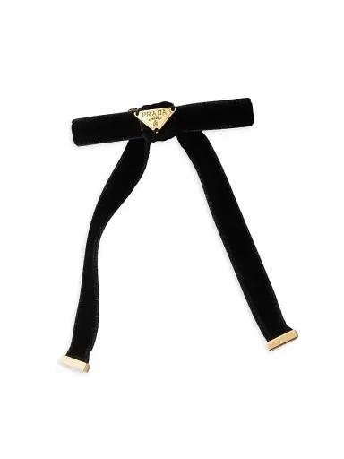 Prada Women's Velvet Hair Clips - Black | Thumbnail 2 Prada Women's Velvet Hair Clips - Black | Thumbnail 2