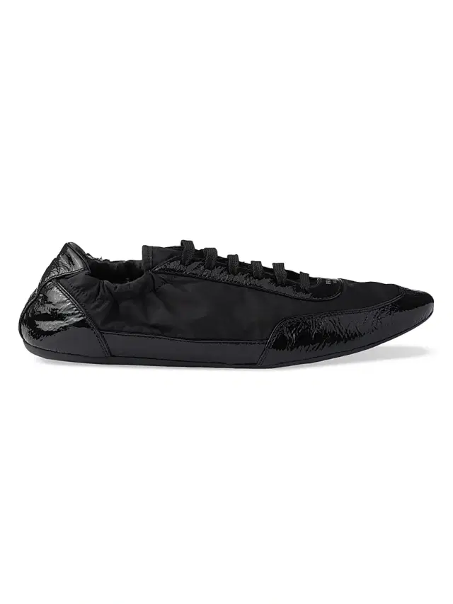 Women's Collapse Re-Nylon and Leather Sneakers - Black