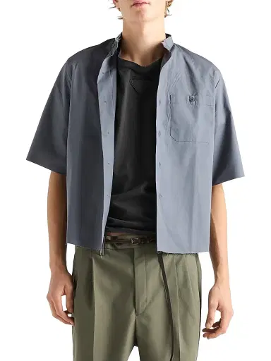 Prada Men's Shapeable Cotton T-Shirt - Grey | Thumbnail 2 Prada Men's Shapeable Cotton T-Shirt - Grey | Thumbnail 2