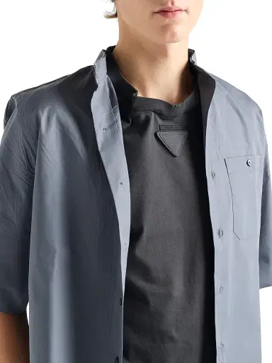 Prada Men's Shapeable Cotton T-Shirt - Grey | Thumbnail 5 Prada Men's Shapeable Cotton T-Shirt - Grey | Thumbnail 5