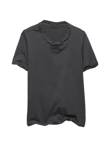 Prada Men's Shapeable Cotton T-Shirt - Grey | Thumbnail 1 Prada Men's Shapeable Cotton T-Shirt - Grey | Thumbnail 1
