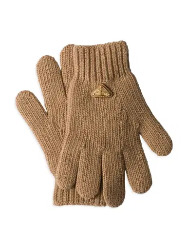 Prada Women's Wool Gloves - Brown - Size Large | Thumbnail 1 Prada Women's Wool Gloves - Brown - Size Large | Thumbnail 1