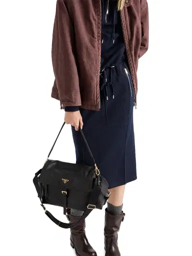 Prada Women's Explore Large Nappa Leather Shoulder Bag with Flap - Black | Thumbnail 3 Prada Women's Explore Large Nappa Leather Shoulder Bag with Flap - Black | Thumbnail 3