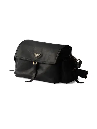 Prada Women's Explore Large Nappa Leather Shoulder Bag with Flap - Black | Thumbnail 4 Prada Women's Explore Large Nappa Leather Shoulder Bag with Flap - Black | Thumbnail 4