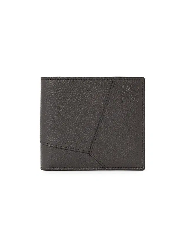 LOEWE Men's Puzzle Leather Bifold Wallet - Dark Grey