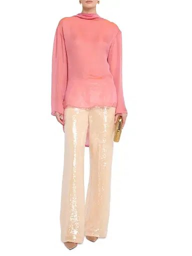 Giorgio Armani Women's Silk Draped High-Low Hem Tunic Top | Thumbnail 2 Giorgio Armani Women's Silk Draped High-Low Hem Tunic Top | Thumbnail 2