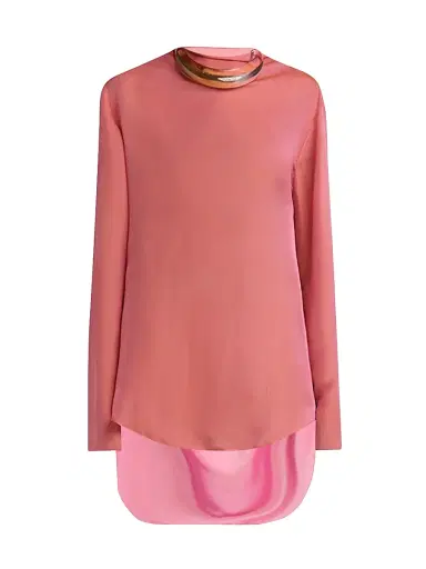 Giorgio Armani Women's Silk Draped High-Low Hem Tunic Top | Thumbnail 1 Giorgio Armani Women's Silk Draped High-Low Hem Tunic Top | Thumbnail 1