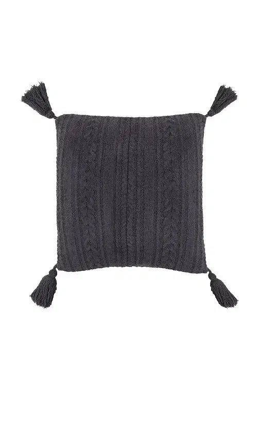 CozyChic Solid Cable Pillow With Tassels