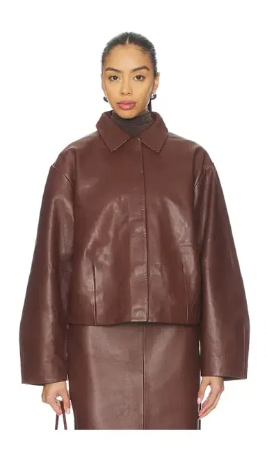 St. Agni Leather Cocoon Jacket | Thumbnail 1