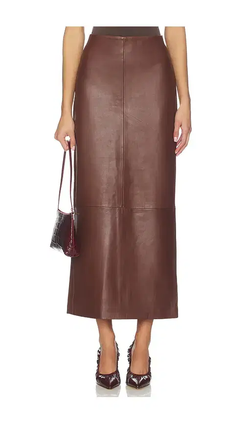 St. Agni Leather Column Skirt