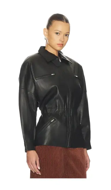 AEXAE Leather Cinched Mid Jacket | Thumbnail 2