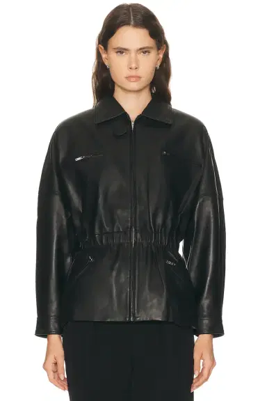 AEXAE Leather Cinched Mid Jacket | Thumbnail 4