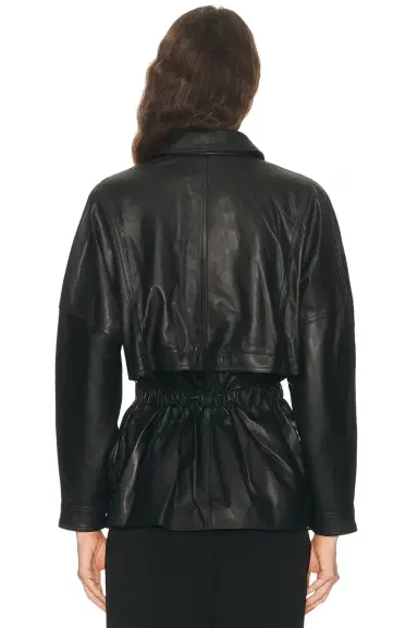 AEXAE Leather Cinched Mid Jacket | Thumbnail 6