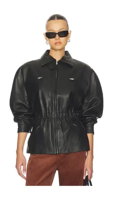 AEXAE Leather Cinched Mid Jacket | Thumbnail 1