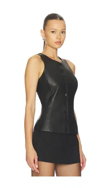 AEXAE Leather Peplum Top | Thumbnail 2