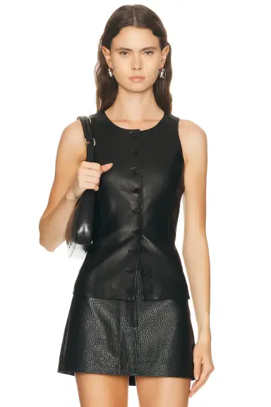 AEXAE Leather Peplum Top | Thumbnail 3