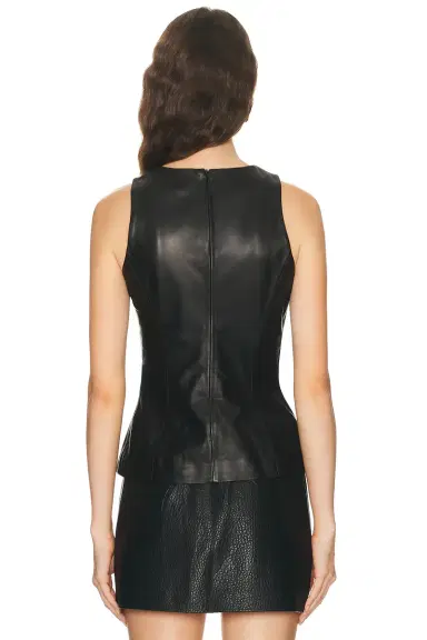 AEXAE Leather Peplum Top | Thumbnail 5