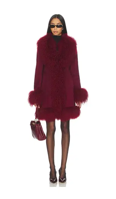 Susanna Chow Dorothy Suede Midi Coat | Thumbnail 1