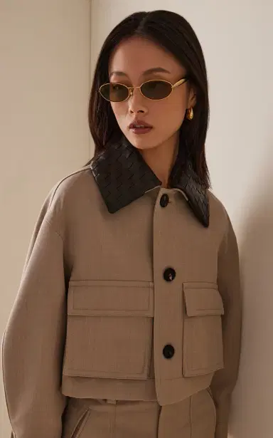 Bottega Veneta Green Oval-Frame Acetate Sunglasses | Thumbnail 2