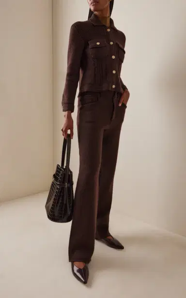 Barrie Cashmere-Denim Flared Pants | Thumbnail 3