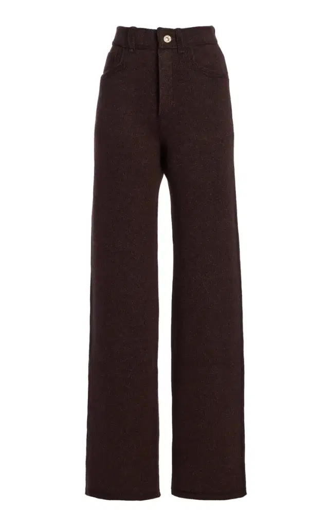 Cashmere-Denim Flared Pants