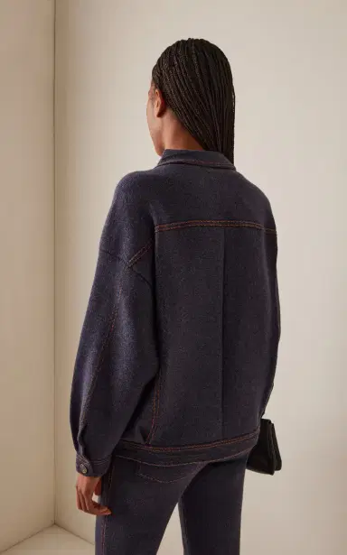 Barrie Oversized Cashmere-Denim Jacket | Thumbnail 5