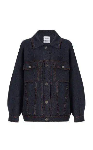 Barrie Oversized Cashmere-Denim Jacket | Thumbnail 7