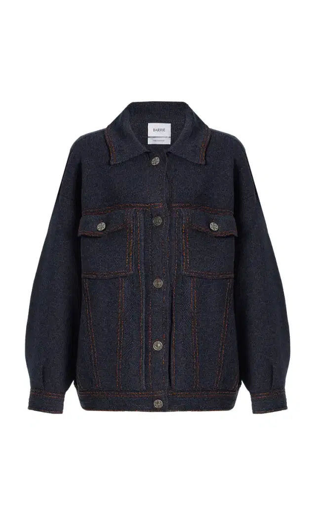 Oversized Cashmere-Denim Jacket