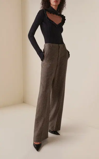 Balenciaga Tailored Check Wide-Leg Pants | Thumbnail 2 Balenciaga Tailored Check Wide-Leg Pants | Thumbnail 2