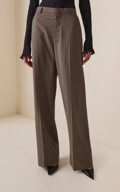 Balenciaga Tailored Check Wide-Leg Pants | Thumbnail 3 Balenciaga Tailored Check Wide-Leg Pants | Thumbnail 3