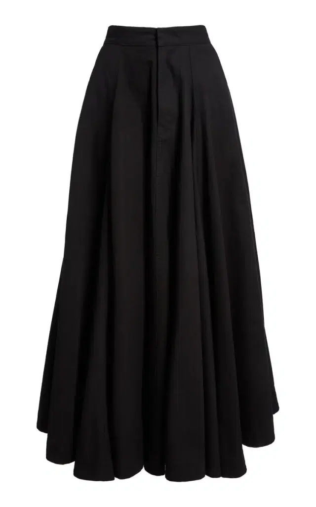 Godet Cotton Maxi Skirt