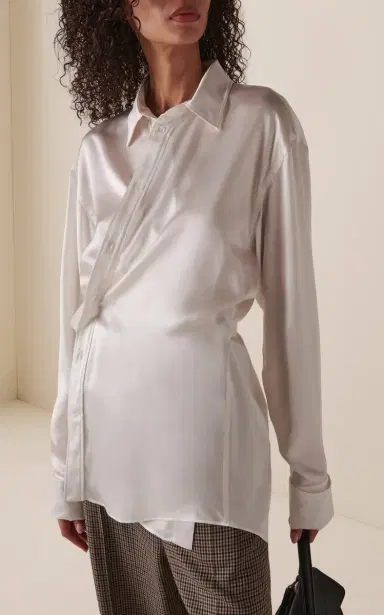 Balenciaga Silk-Satin Wrap Shirt | Thumbnail 3 Balenciaga Silk-Satin Wrap Shirt | Thumbnail 3