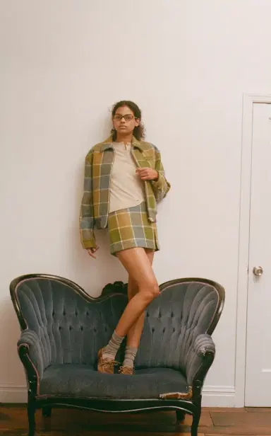 Miu Miu Checked Wool Blouson Jacket | Thumbnail 2 Miu Miu Checked Wool Blouson Jacket | Thumbnail 2