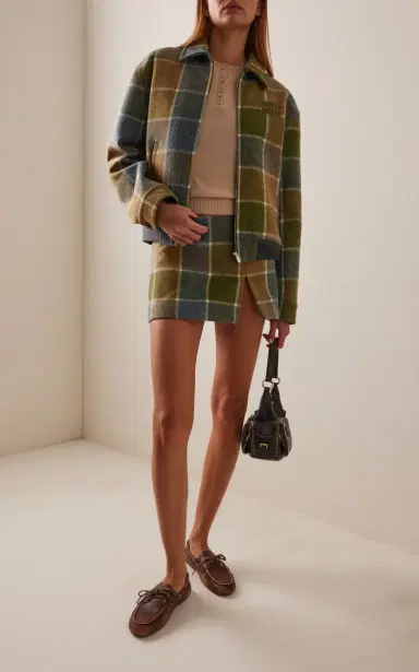 Miu Miu Checked Wool Blouson Jacket | Thumbnail 5 Miu Miu Checked Wool Blouson Jacket | Thumbnail 5